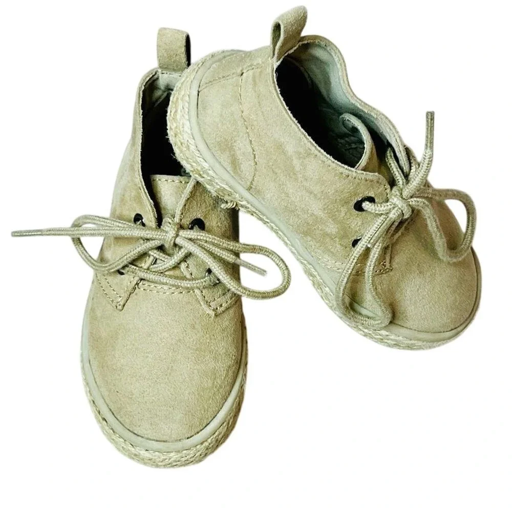 Old Navy Toddler Faux Suede Desert Espadrille High Top Beige Boots 6 Casual Boys